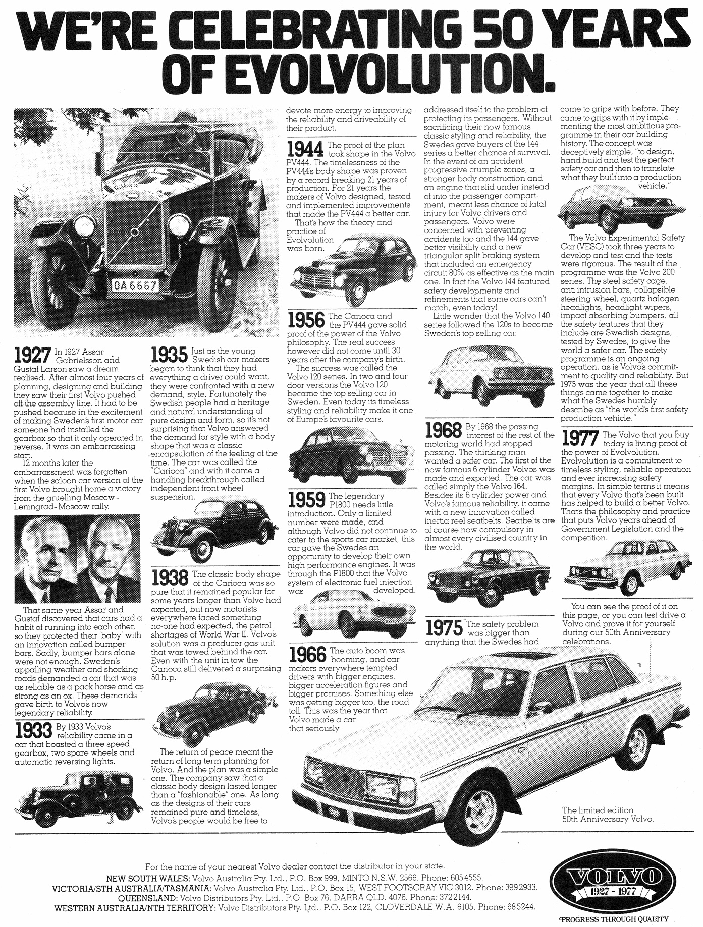 1977 Volvo 244 264 50 Years 1927-1977